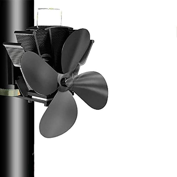 PYBBO Ventilador de estufa de chimeneas de madera con calor, ventilador de  chimenea de tubería, ventilador de estufa de 5 cuchillas, ventilador de