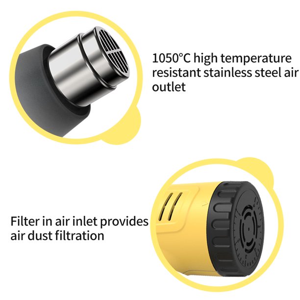 Pistola De Calor Aire Caliente Trabajo Pesado Para Manualidades Celulares  2000W 