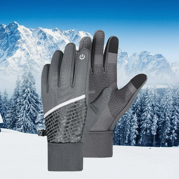 Guantes de esquí para mujer, impermeables, con pantalla táctil, guantes de  snowboard, nieve, clima frío M blanco kusrkot Guantes de ciclismo cálidos