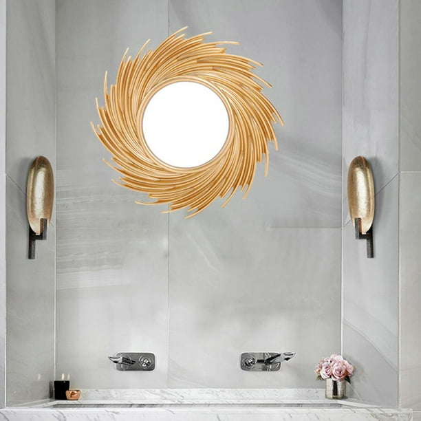 Espejo redondo dorado para montar en la pared, espejo circular de 20  pulgadas, espejo circular montado en la pared para decoración de pared,  tocador