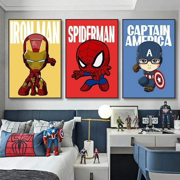 Marvel Comics - Juego de póster para niños, 12 piezas con libro de póster  de superhéroe de Marvel para decoración de habitaciones y paredes