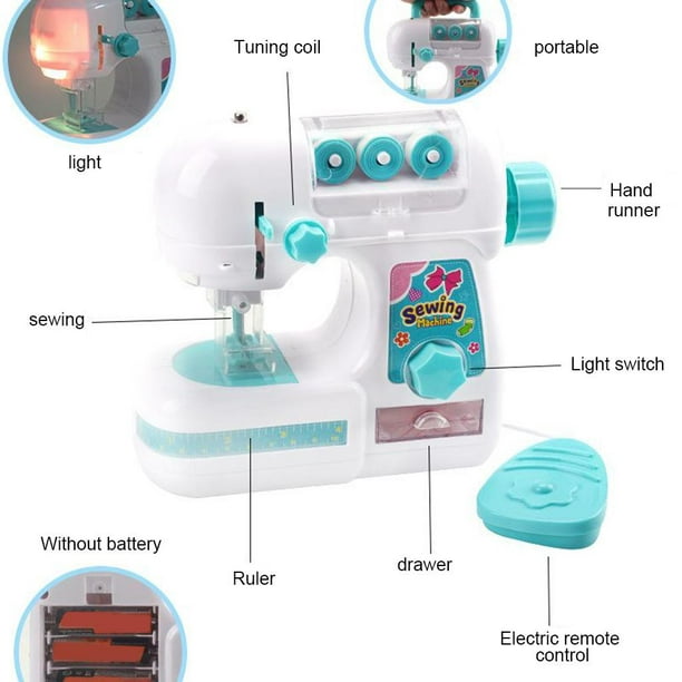 Mini de coser, de coser eléctrica, juguetes de desarrollo para , niñas, ,  de simulación, proyectos de DIY - Pequeño perfecl maquina de coser  electrica