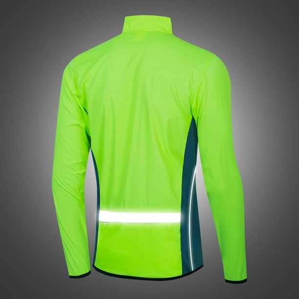 Chaqueta reflectante de para hombre, transpirable, , MTB, Verde Marino XXL  shamjiam Chaqueta de ciclismo reflectante