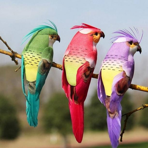 12 Piezas de Pájaros de Espuma de Simución Artificial, Adornos de