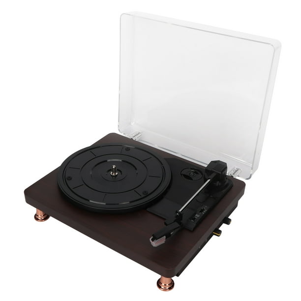 Reproductor de discos de vinilo Bluetooth con altavoces integrados,  tocadiscos de 3 velocidades por correa para discos de vinilo, conector de