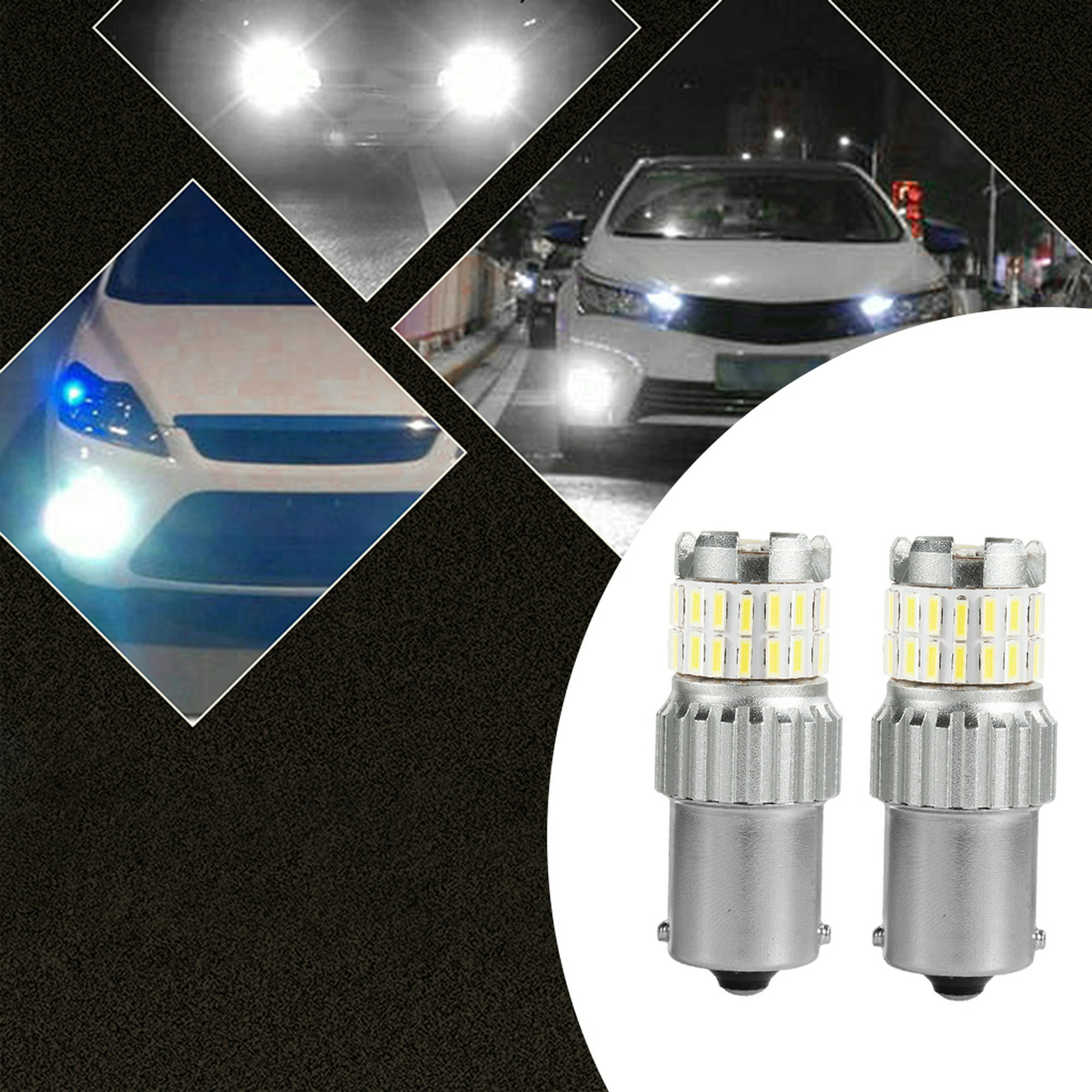  2 luces LED intermitentes para coche S25 1156 1157 Canbus Auto  Led Bombilla de señal de giro para motocicleta Lámparas estroboscópicas  estroboscópicas de 12 V Diedo (blanco, 1156 bombilla intermitente) :  Automotriz