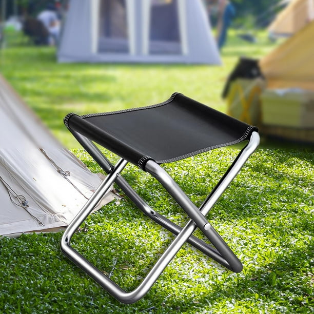Taburete plegable portátil pequeño, mini sillas plegables para acampar al  aire libre, taburete de pesca pequeño con bolsa de transporte, silla