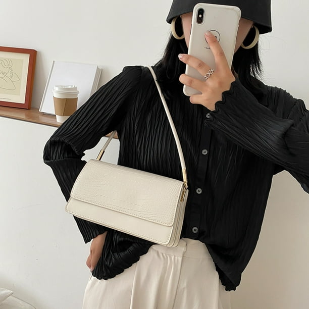 Bolsa Moda mujer hombro bandolera bolso de cuero casual pequeño bolso  (blanco) JShteea Para Estrenar