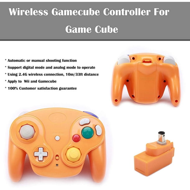 Mando Inalámbrico para Gamecube 2.4G Bluetooth NGC Gamepad Joystick GC Mando  para Gamecube Pad Juegos con Adaptador Receptor para Gamecube Wii U NGC GC  : : Videojuegos