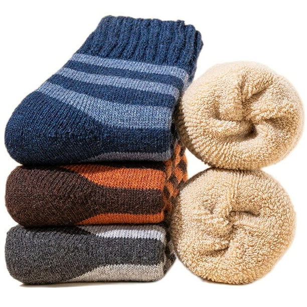 Calcetines de lana extra gruesos para hombre, calcetines de