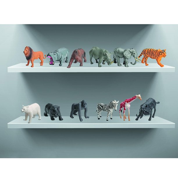 12pcs Figuras de animales Juguetes Educativos Aprendizaje Animales del  Modelo de animales Juego para para decoración de oficina Favore Sunnimix  Figuras Animales Safari