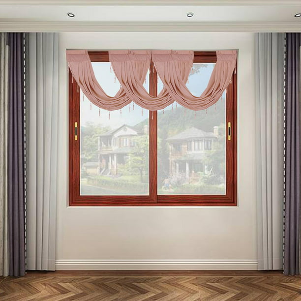 NICETOWN Cenefas de cortina para ventanas modernas ajustables con bolsillo  para barra, cortinas cortas para ventanas de cocina, baño, dormitorio, 52 x