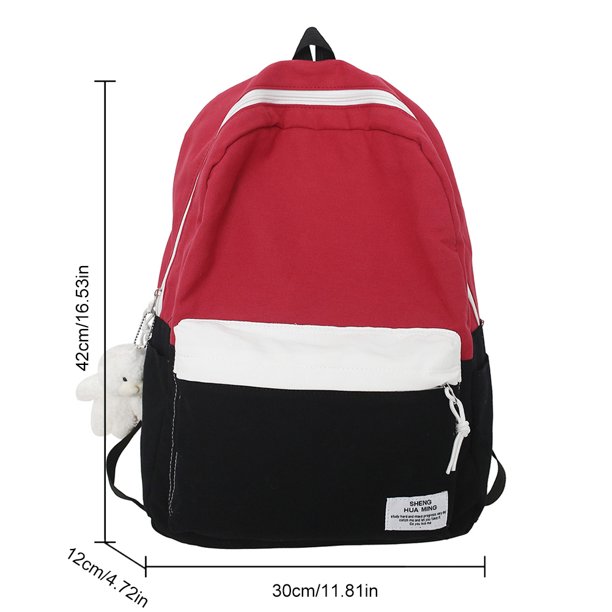 Mochila Escolar Grande Para Niñas Adolescentes Morral Escolar De Lona Con  Puerto