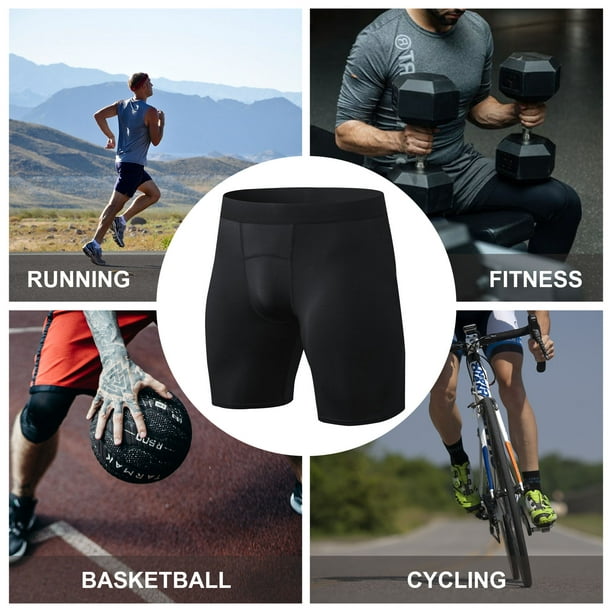 Pantalones cortos deportivos para hombres Pantalones cortos deportivos para  hombre, 3 uds., elástico Genérico L