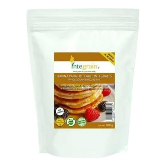 harina para hot cakes integrales 830g integrain sin azúcar integrain original