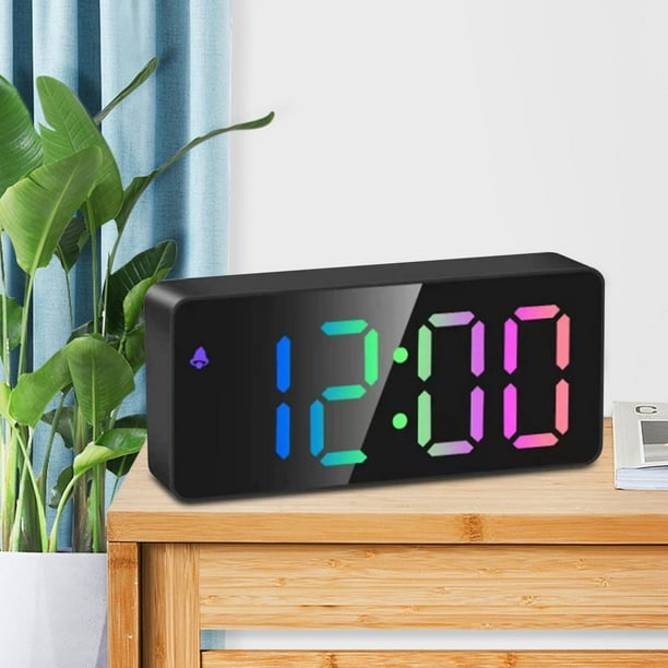 Reloj despertador proyector con termómetro, negro
