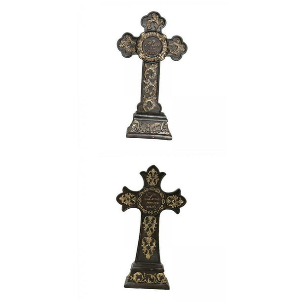 Crucifijo de pared de Metal de 2 piezas, decoración de cruz cristiana,  decoración de iglesia para Soledad Crucifijo de pared Cruz