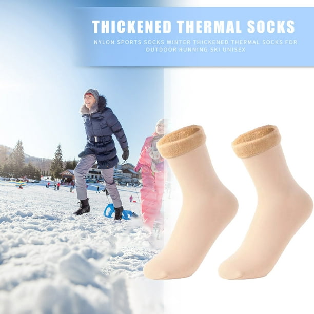 2 uds medias cálidas de invierno para mujer calcetines térmicos de nieve de  terciopelo suave de Color sólido Tmvgtek Para estrenar