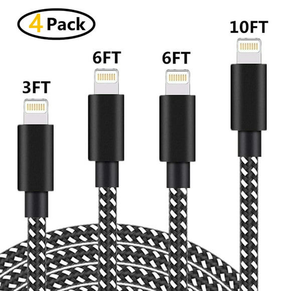 4 pcs iphone charger cables3ft6ft10ft nylon braided fast usb chargingsyncing cord data wire iphon zhivalor 2033671