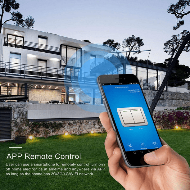 Cambiar Interruptores inalámbricos Interruptor de luz WiFi Smart Wall  Compatible con Alexa Echo Aplicación de control de Google Home Assistant  Interruptor de luz táctil Teléfono para iOS 1 2 3 Gang