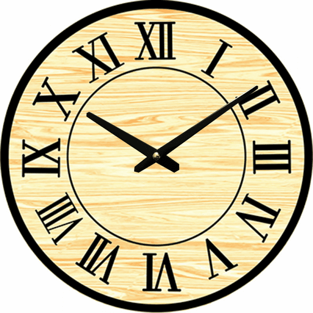 Reloj de pared vintage vector con marco decorativo de madera