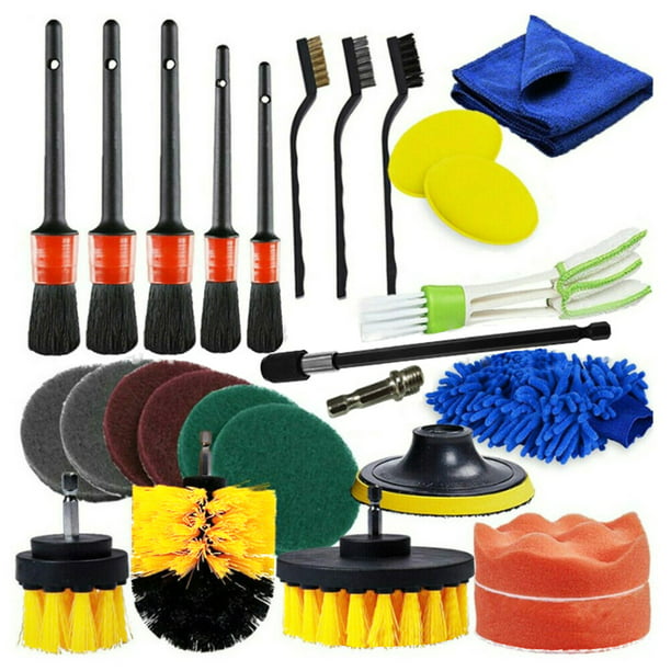 26 piezas de accesorios de cepillo para taladro, kit de cepillo para  detalles de coche para Abanopi Cepillo de limpieza