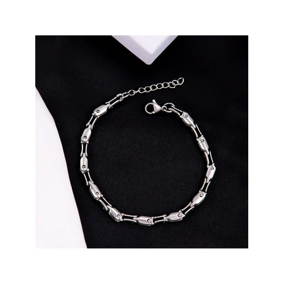 1piece sense of design new wave temperament allmatch stainless steel sex and male bracelet and anklet stainless steel suit daily decration
