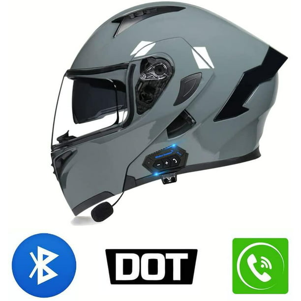 Casco modular con Bluetooth frontal abatible, de cara completa, con  Bluetooth, integrado, aprobado por DOT/ECE, para adultos, hombres y  mujeres, casco