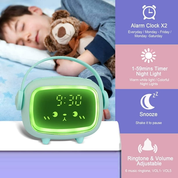  Reloj despertador de luz de amanecer para niños con sueño  pesado : Electrónica