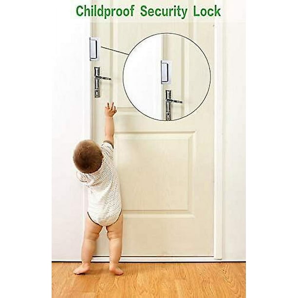 Cerradura de seguridad para puerta, paquete de 2 cerraduras de puerta a  prueba de niños, cerradura de seguridad para el hogar para pestillo de  puerta
