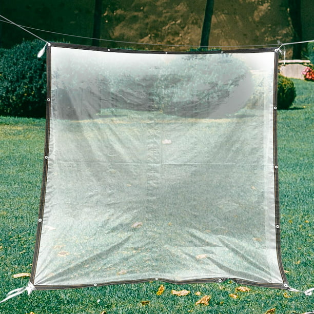 YSUEFIJO Lona transparente impermeable resistente de 9.8 x 9.8 pies, lona  impermeable transparente gruesa, lonas transparentes con ojales, cubierta  de