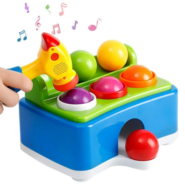 Juguete para golpear a los , juego de aprendizaje y juguete musical para de  3, 4, 5, 6, 7 y 8 años, regalos de cumpleaños para y niña Rojo Hugo  golpeando juguetes