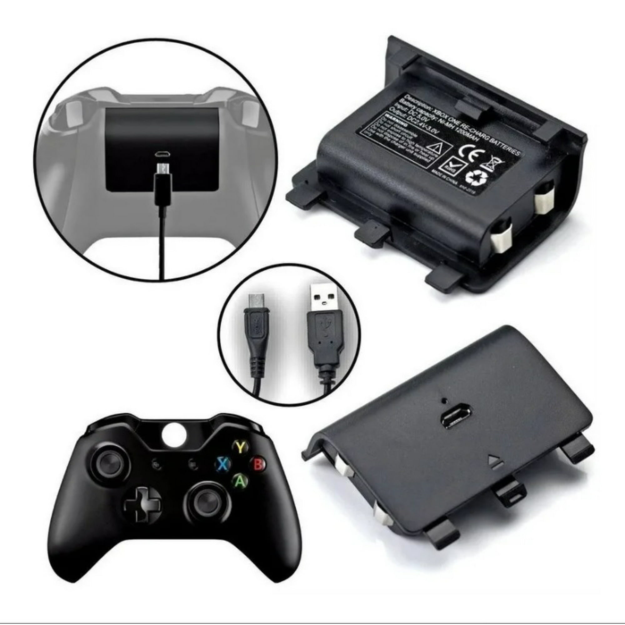 2 Baterías Recargables Carga Y Juega Para Xbox One Pila Genérico micro usb