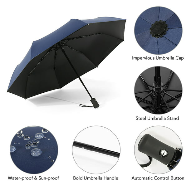 Paraguas de apertura/cierre automático Paraguas compacto para sol y lluvia  Paraguas de viaje portátil a prueba de sol yeacher Sombrilla | Walmart en  línea