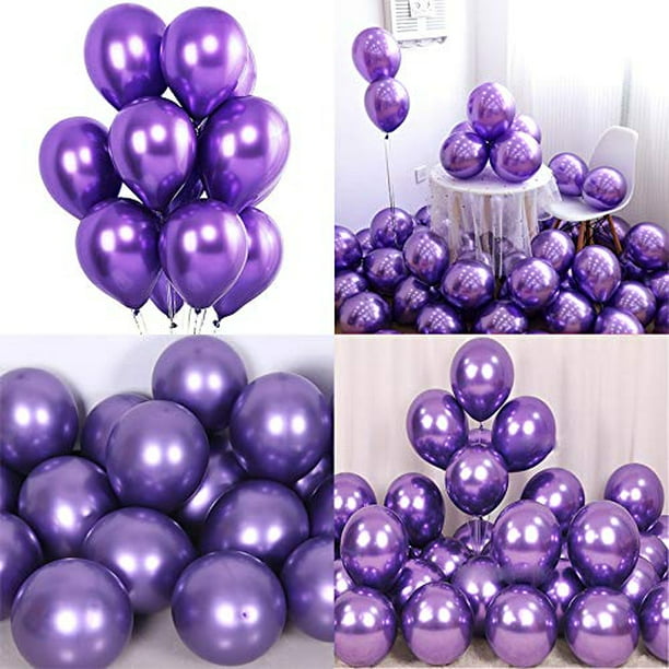 Globos morados 200 unidades, globos pequeños de látex morado de 5 pulgadas,  mini globos de cumpleaños morados gruesos para decoraciones de cumpleaños