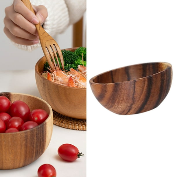 Hemoton Cuenco de madera para alimentos de estilo japonés, cuencos de  fideos suaves, recipiente para servir, vajilla de alimentación para niños