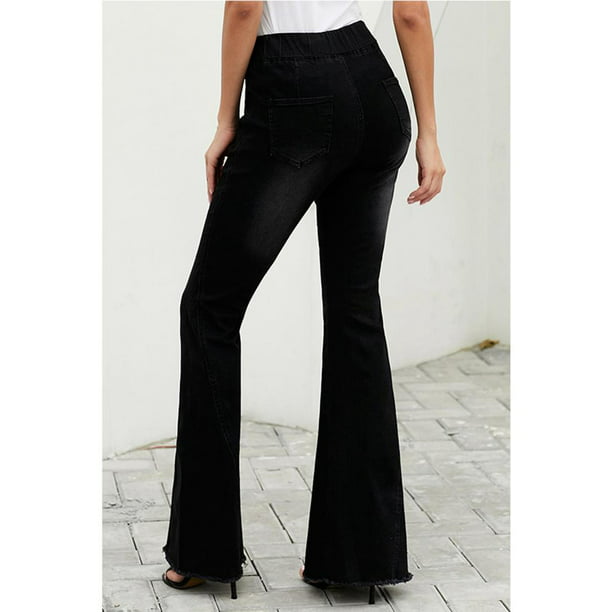 Pantalones Acampanados De Cintura Baja Para Chicas Moda Vintage