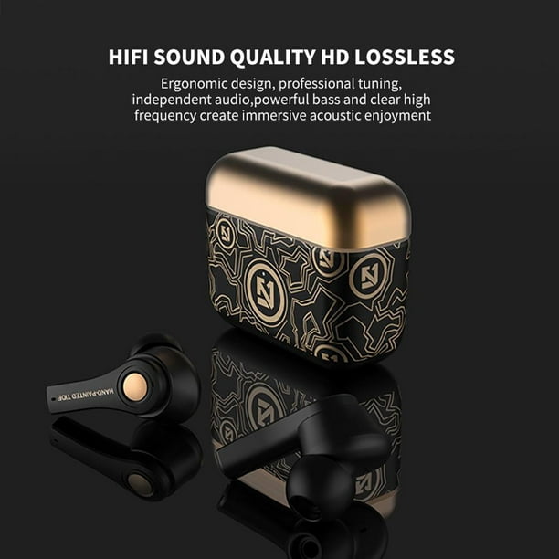 Auriculares inalámbricos 5.2 9D Estéreo Surround Sound con micrófono  Cancelación de ruido multipunto Hugo Auriculares Bluetooth