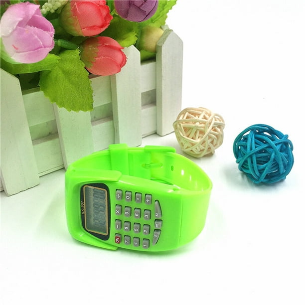  ZMKM Mini reloj calculador electrónico lindo calculadora  pequeña calculadora multifunción escuela primaria hogar calculadora regalo  para niños (color : azul) : Productos de Oficina