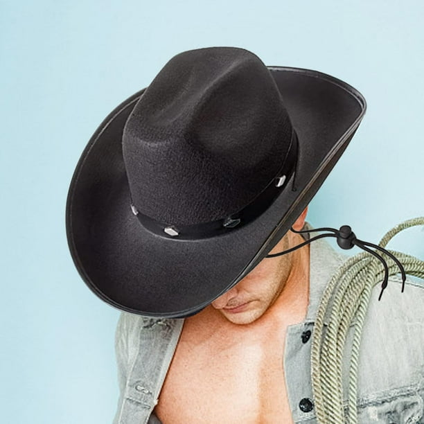 Sombrero de vaquero occidental Hombre de moda Gorras de jazz Sombrero de  parasol al aire libre de Moda para mujeres Hombres Rendimiento Negro  Baoblaze