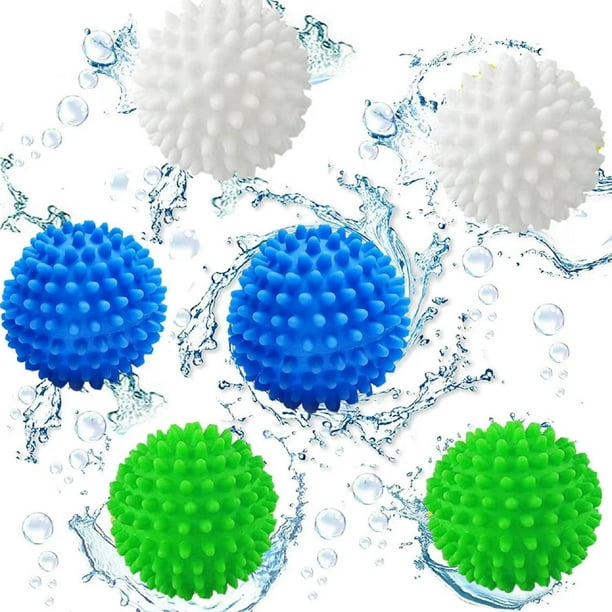 Juego de 4 bolas de lavandería, para lavadora y secadora, para 1500 lavados  (azul, blanco)