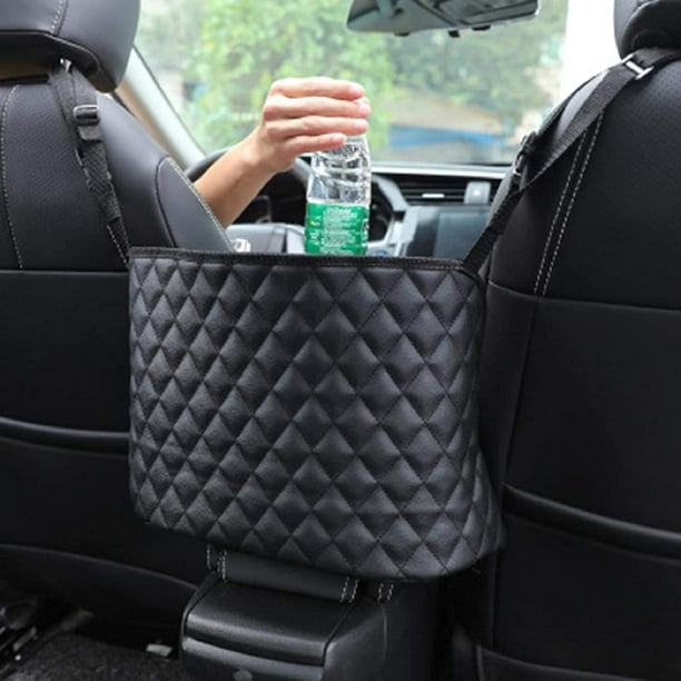 Organizador de asiento trasero de coche, bolsa de cuero PU