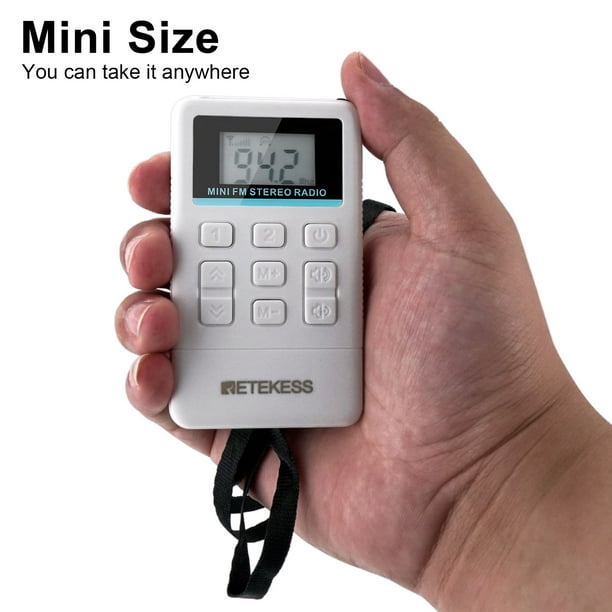 Mini radio AM/FM, radio de bolsillo universal delgada AM/FM, altavoces  estéreo portátiles, receptor de música reproductor de música, altavoz