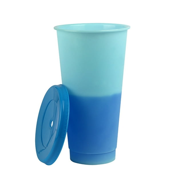 Yuarrent 5 uds tazas de agua de plástico temperatura cambio de Color taza  de paja bebida fría taza de café para niños adultos Utensilios de cocina