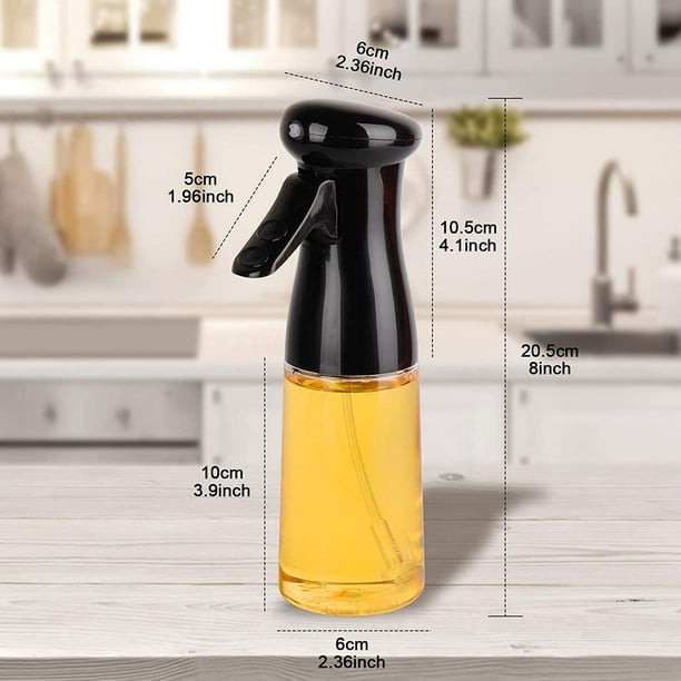 Pulverizador de aceite de oliva para cocinar - Pulverizador de botella de  aceite de 210 ml - Pulverizador de vinagre de aceite de grado alimenticio  portátil recargable para cocina, freidora de aire