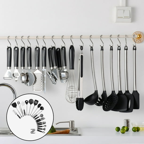Juego de utensilios de cocina de acero inoxidable de 16 piezas, juego de  utensilios de cocina, juego Sunnimix utensilios de cocina