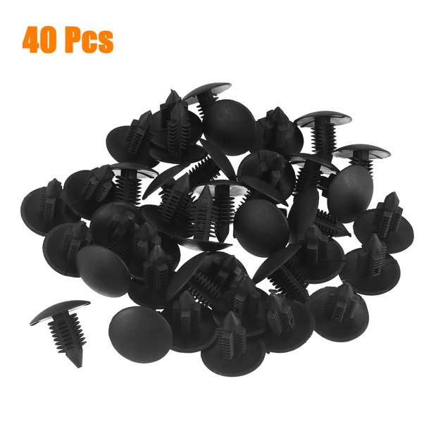 30Pzas Clip para Coche 4mm Negro Remaches Plástico Tipo Presión de Sujeción  del Panel Unique Bargains Clips/Remaches/Sujetador