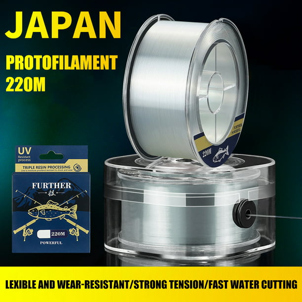 Hilo de pescar de nylon 1 220 m Alambre de monofilamento fuerte de Japón  transparente (.0) JShteea Para Estrenar