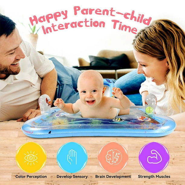 Tapete de agua para el tiempo de barriga, tapete de juego de agua para  bebés, tapete inflable de juego acuático para bebés y niños pequeños de 3 a  12