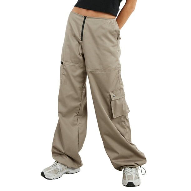 Pantalones Cargo Tipo Jogger Sólidos, Pantalones Casuales De Moda Con  Bolsillo Con Solapa Y Cintura Con Cordón, Ropa De Mujer